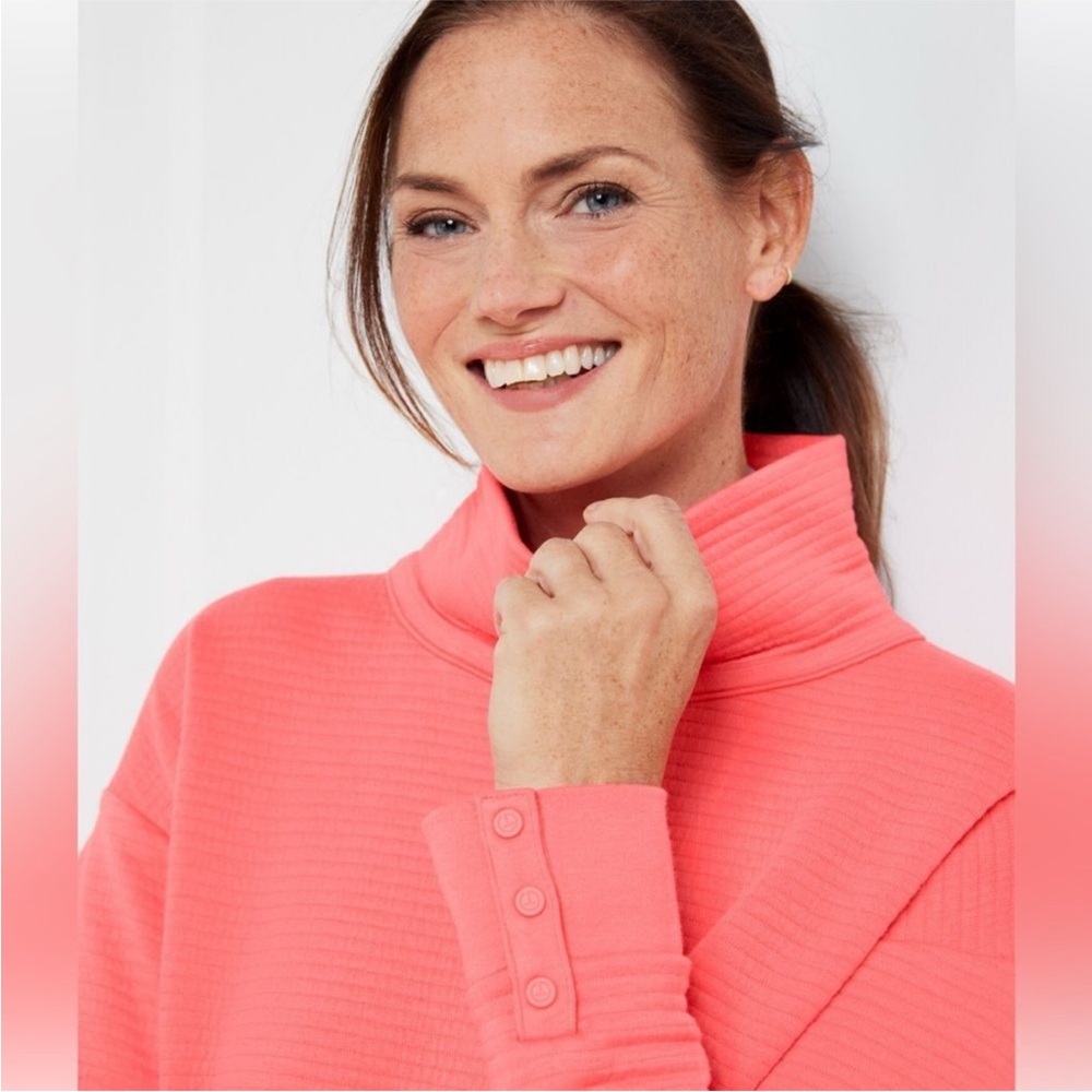 Talbots Vibrant Coral Cowl Neck Sweater